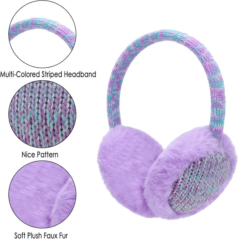 BUTITNOW Kids Knit Earmuffs Soft Plush Comfortable Winter Outdoor Ear Warmers for Boys Girls Age 4-16 Years - Image 2